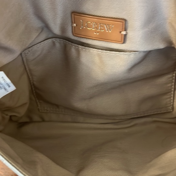 J. Crew Factory Envelope silver Leather Shoulder Bag Clutch with Chain Strap - Picture 7 of 7